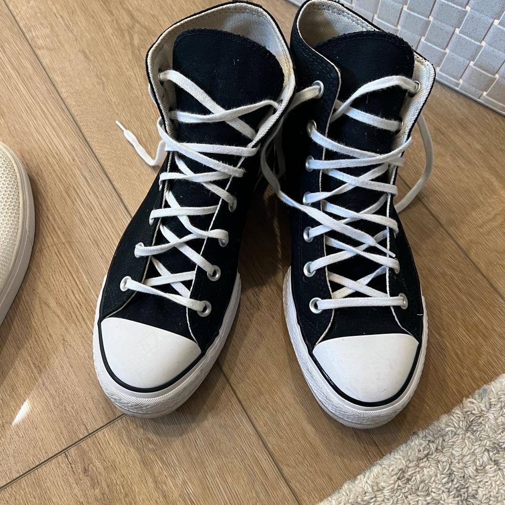 Converse Black High-Top Sneakers with White Accents
